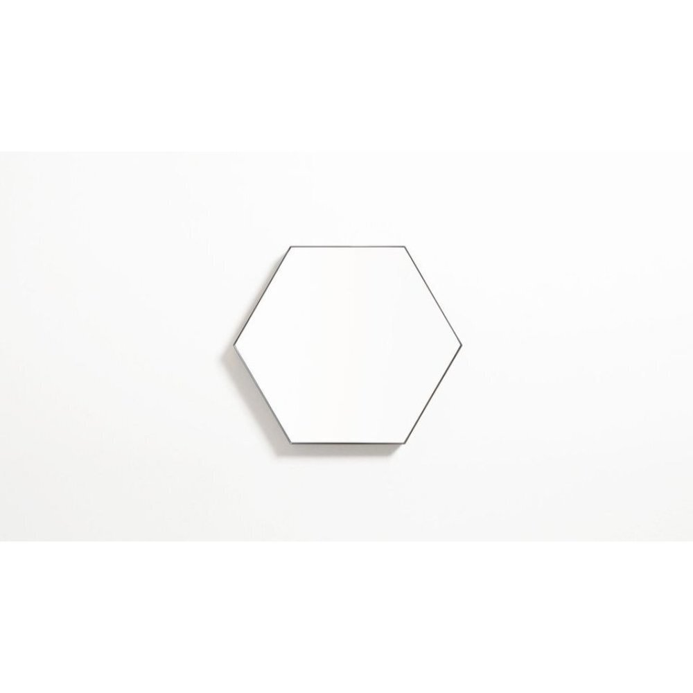 EQ3 Hex Mirror Small black metal frame 11”x13”